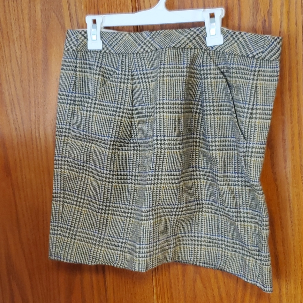 J. Crew Wool Mini Skirt with pockets Plaid Skirts